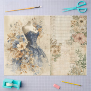Papel De Seda Colagem Floral Elegante Girly Ephemera Cottagecore