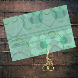 Papel De Seda Colagem Floral Pop Verde Azul Nouveau Abstrato