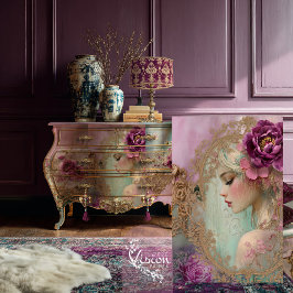 Papel De Seda Colagem Luxe, Retrato Multimédia Misturado Floral