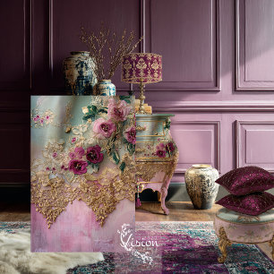 Papel De Seda Colagem Luxuosa Mídia Mista Renda Vintage & Floral