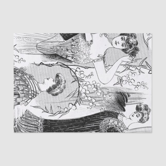 Papel De Seda Colagem retro da ilustração da forma (Frente )