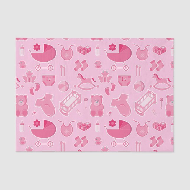 Papel De Seda Colagem Rosa Bebê (Frente )