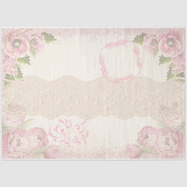 Papel De Seda Colagem Série Shabby Chic Design 17 (Frente )