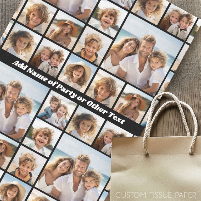 Papel De Seda Colagem única de fotos 9 com backbround opcional (Custom Photo Tissue Paper)