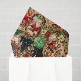 Papel De Seda Colagem Vibrante Natal Victoriano