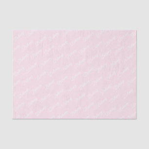 Papel De Seda Colar cor-de-rosa com texto branco.