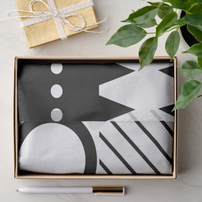 Papel De Seda Colcha Retro (preto e branco) (Presente)