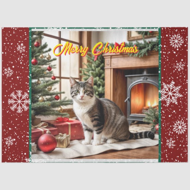 Papel De Seda Coleção Antiga de Férias de Natal Bonito (Frente )