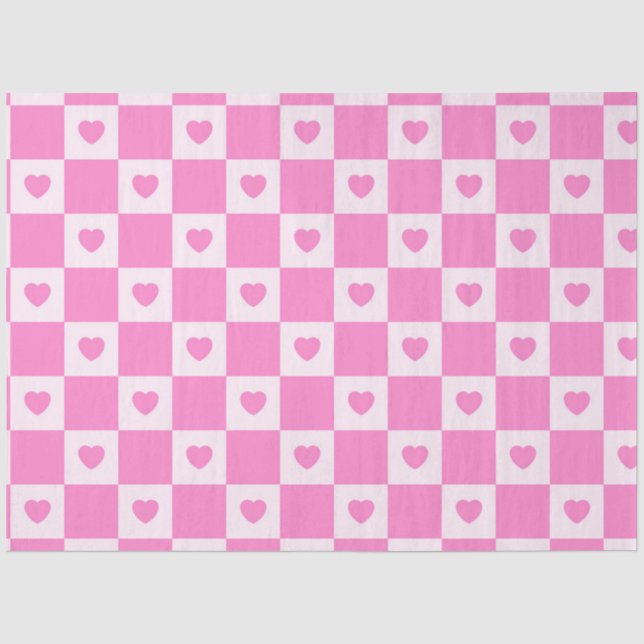 Papel De Seda Coleção de Amor Rosa Moderno do Coração (Frente )