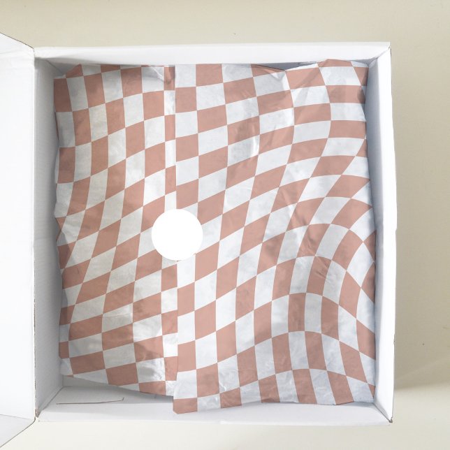 Papel De Seda Coleção de Casamento Rose Gold Check Xadrez (Criador carregado)