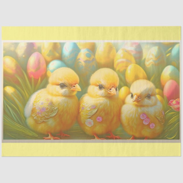 Papel De Seda Coleção de Frango de Páscoa Cute 3 (Frente )