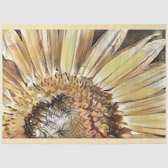 Papel De Seda Coleção de Girassóis de Melancia Elegante de Luxo (Frente )