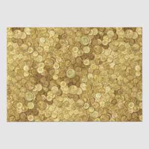 Papel De Seda Coleção de Moedas Douradas Antiga