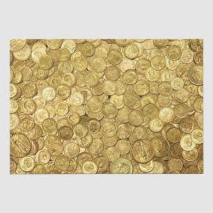 Papel De Seda Coleção de Moedas Douradas Antiga