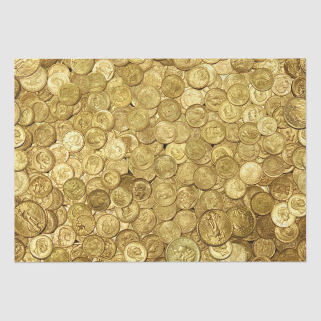 Papel De Seda Coleção de Moedas Douradas Antiga (Frente )