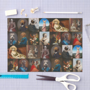 Papel De Seda Coleção de Retratos de Cães Whimsy Decoupage