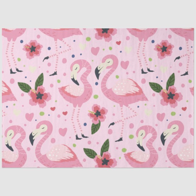 Papel De Seda Coleção de Verão Flamingo Um Design 9 (Frente )