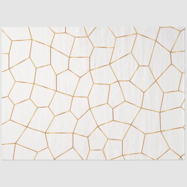 Papel De Seda Coleção de Vidros Dourados Brancos Elegante Modern (Frente )