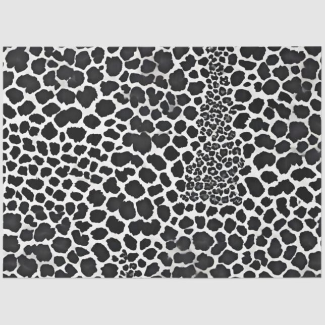 Papel De Seda Coleção Elegante de Leopardo Branco Moderno de Lux (Frente )