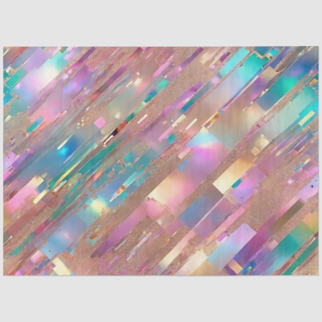 Papel De Seda Coleção Holográfica Opal Moderna da Glitter (Frente )