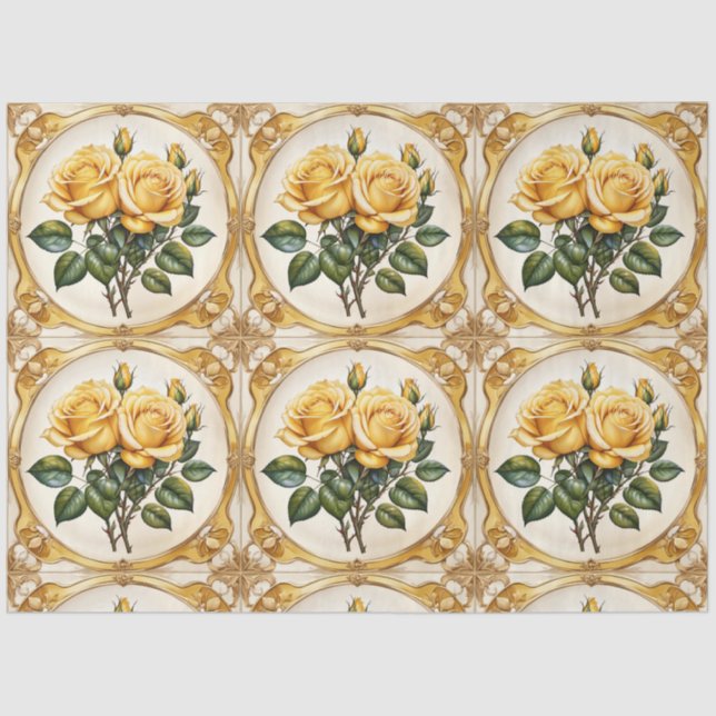 Papel De Seda Coleção Linda Moderna Rose Amarela (Frente )