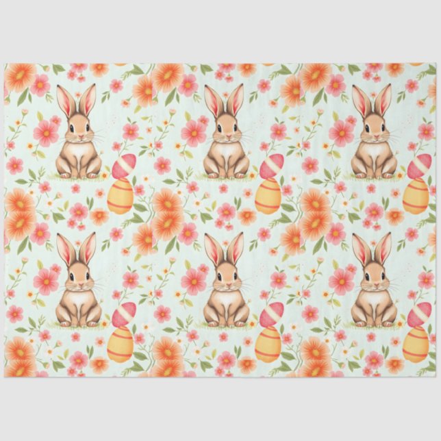 Papel De Seda Coleção Moderna de Páscoas do Coelho Feriado (Frente )