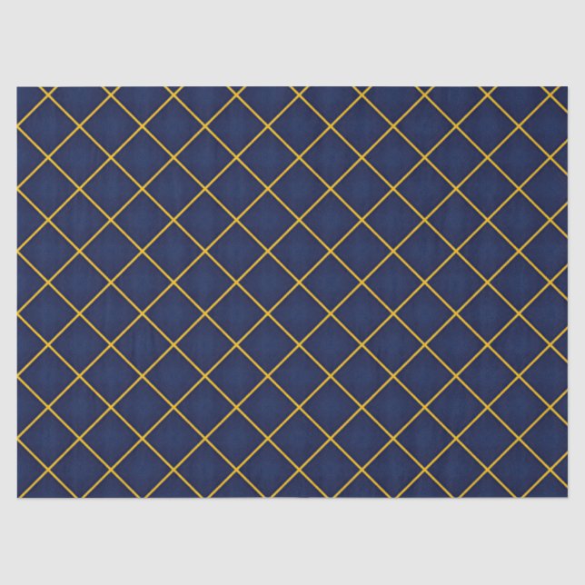 Papel De Seda Coleção Moderna de Sapphire Escuro Indigo e Dourad (Frente )