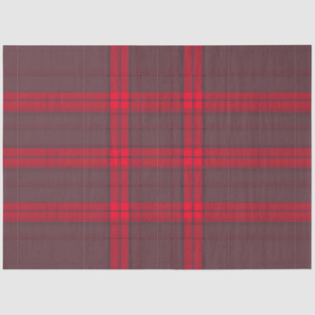 Papel De Seda Coleção Moderna de Tartan Tradicional Vermelho xad (Frente )