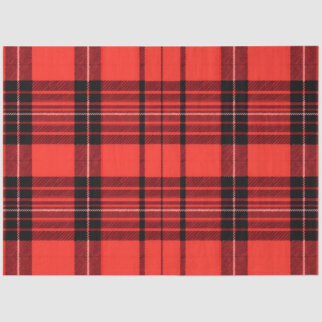 Papel De Seda Coleção Moderna Tradicional Vermelha Xadrez Tartan (Frente )