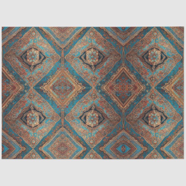 Papel De Seda Coleção Persa de Padrões Antigos e Lindos Modernos (Frente )