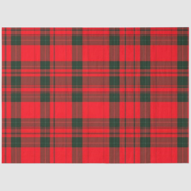 Papel De Seda Coleção Popular de Tartan Xadrez Tradicional Verme (Frente )