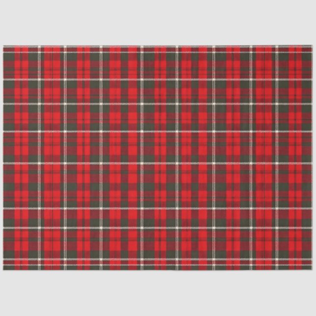 Papel De Seda Coleção Popular Tradicional Vermelha Xadrez Tartan (Frente )