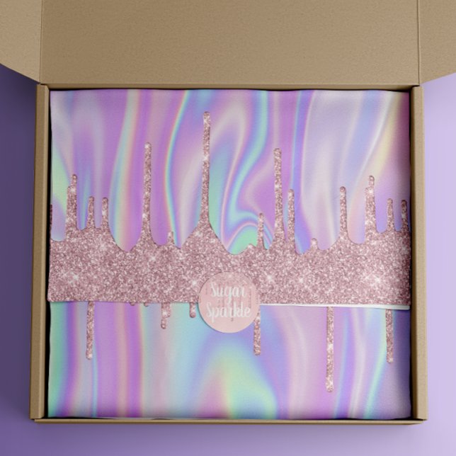 Papel De Seda Coletor de Rosa Metálico Dourado Glitter e Iridesc (Criador carregado)