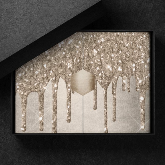 Papel De Seda Coletor de Taupe | Garoa Dourada de champanhe (Criador carregado)