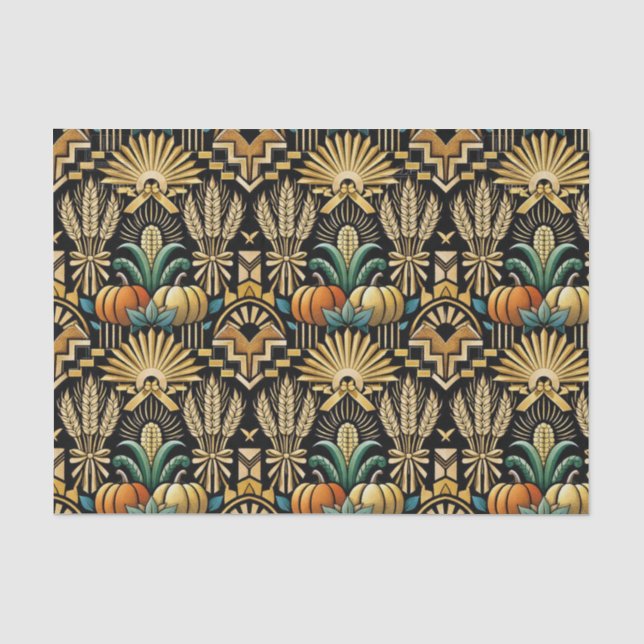 Papel De Seda Colheita Art Déco Glam Gold (Frente )