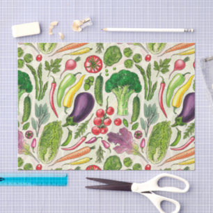 Papel De Seda Colheita vegetal e herbácea no jardim a branco