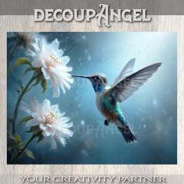 Papel De Seda Colibri Sussurrante Decoupage
