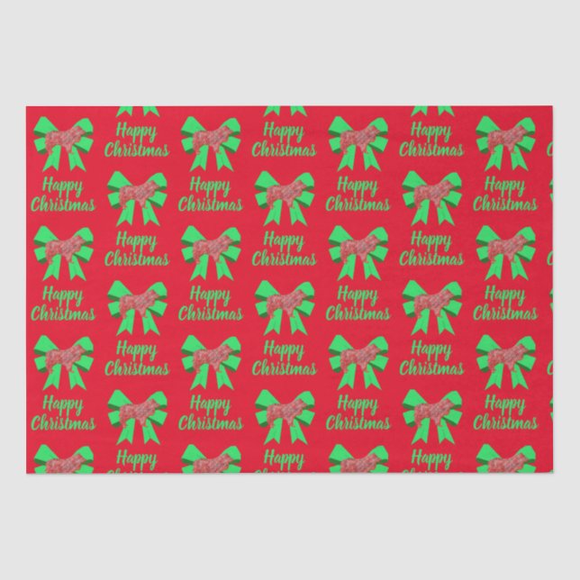 Papel De Seda Collie Rough Christmas Dog & Arco Red (Frente )