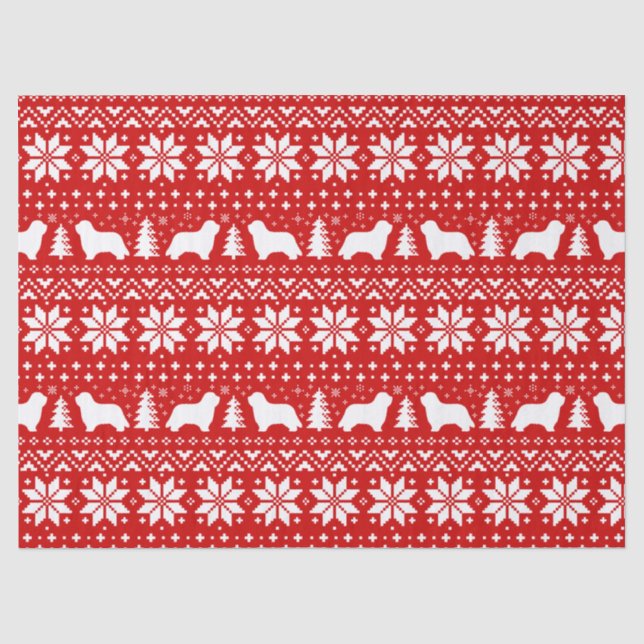 Papel De Seda Collie Silhouettes de Natal Vermelho (Frente )