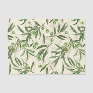 Papel De Seda Coloração aquática dos ramos de oliveira