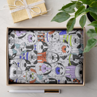 Papel De Seda Colorful Dog Crowd Pattern