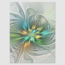 Papel De Seda Colorful Fantasy Modern Abstract Flower Fractal