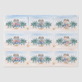 Papel De Seda Colorful Floral Sea Turtles in a Jar Decoupage 