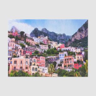 Papel De Seda Colorful Positano, Itália Decoupage