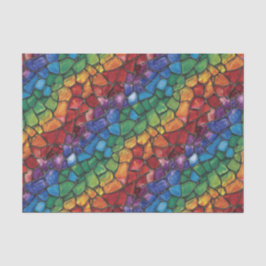 Papel De Seda Colorful Rainbow Watercolor Mosaic Stained Glass 