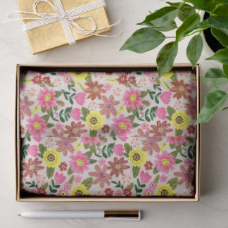 Papel De Seda Colorful Spring Floral Garden Gift Wrapping Paper