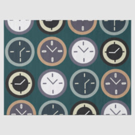 Papel De Seda Colorful Time Clock Pattern Watchmaker Birthday