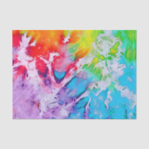 Papel De Seda Colorida Abstrato Rainbow Watercolor Batik Tie Dye