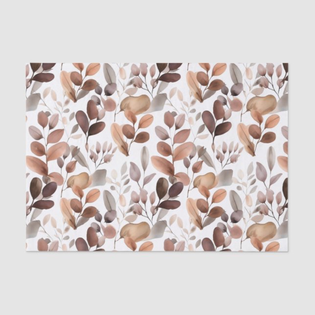 Papel De Seda Colorida Aquarela Eucalyptus Deixa Boho Russo (Frente )