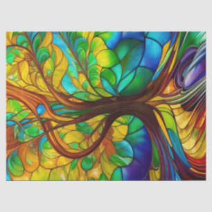 Papel De Seda Colorida Árvore de Vidro Estreita
